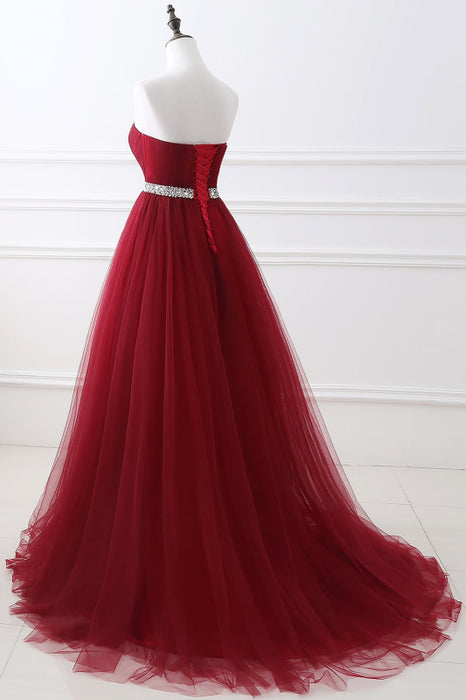 Ravishing Ruby Sweetheart Gown for an Elegant Evening