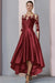 Red Mermaid Satin Hi-Lo Mother of-Bride Dress with Appliques - Prom Dresses