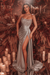 Silver Beads Long Evening Dress Side Split Prom Dress - Prom Dresses