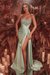 Mint Green Beads Long Evening Dress Side Split Prom Dress - Prom Dresses