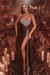 Brown Beads Long Evening Dress Side Split Prom Dress - Prom Dresses