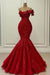 Red Elegant Strapless Sequined Mermaid Prom Dress On Sale