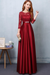 Red Evening Dress Satin Prom Dress Lace Applique Wedding Guest Dresses Sash A Line Maxi Mother's Dress wedding guest dress
