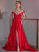 Red Off-the-Shoulder Long Evening Dress with Split