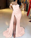 Red Off-the-Shoulder Sweetheart Beaded Mermaid Evening Dress with Split and Ruffles