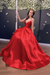 Red Simple A Line V Neck Backless Yellow Long Prom Dresses