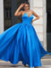 Regal Sapphire V-Neck Gown for a Night to Remember