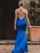 Regal Sapphire V-Neck Mermaid Prom Gown