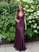 Regency V-neck Beaded Satin A Line Prom Dress