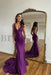 Regency Mermaid Prom Dress V Neck Long with Beads