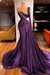 Regency One Shoulder Mermaid Prom Dress Beaded with Split