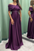 Regency Elegant Off-the-Shoulder Long Evening Dress Pleated