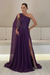 Regency One-Shoulder Sleeveless Chiffon Evening Dresses Long with Side Slit - Prom Dresses