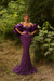 Regency Satin Mermaid Evening Gown Beadings Floor Length Party Dress with puffy Sleeves