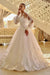 Romantic Lace Appliques Aline Wedding Dress Tulle with Long Sleeves