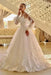Romantic Lace Appliques Aline Wedding Dress Tulle with Long Sleeves