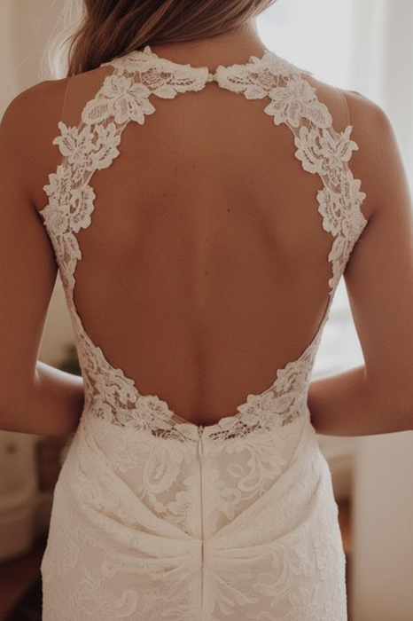 Awesome Lace Open Back Beach Mermaid Wedding Dress - Wedding Dresses