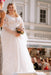 Romantic Lace Wedding Dress Aline Plus Size Long Sleeves with Chapel Train
