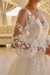 Romantic Lace Appliques Aline Wedding Dress Tulle with Long Sleeves