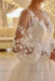 Romantic Lace Appliques Aline Wedding Dress Tulle with Long Sleeves