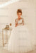 Romantic Long Sleeves White Tulle Lace Appliques Wedding Party Dress for Girls - Ivory / 2Y-3Y - Flower Girl Dresses