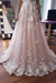 Romantic Sleeveless Aline Wedding Dress 3D Floral Lace Tulle Bridal Dress - Wedding Dress