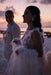 Romantic Tulle Lace Aline Wedding Dress V-Neck Long Bridal Dress - Wedding Dresses