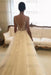 Romantic V Neck Beach with Lace Appliques A Line Wedding Dress - Wedding Dresses