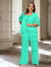 Spa plus size chiffon mother of the bride pantsuit with rosette top