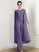 Floor-Length Round Neck Chiffon Pantsuits For The Mother Of The Bride With Jacket And Applique