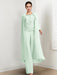 Floor-Length Round Neck Chiffon Pantsuits For The Mother Of The Bride With Jacket And Applique