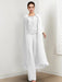 Floor-Length Round Neck Chiffon Pantsuits For The Mother Of The Bride With Jacket And Applique