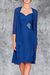 Royal Blue 3/4 Sleeves Knee Length Ruffle Chiffon Mother of the Bride Outfits with Lace - Prom Dresses