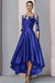 Royal Blue Mermaid Satin Hi-Lo Mother of-Bride Dress with Appliques - Prom Dresses