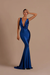 Royal Blue Elegant Champagne Mermaid Prom Dress Long Slimming