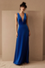 Velour Evening Dress - Royal Blue