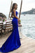 Royal Blue Halter Mermaid Prom Dress