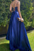 Royal Blue Long Prom Dress with String Back