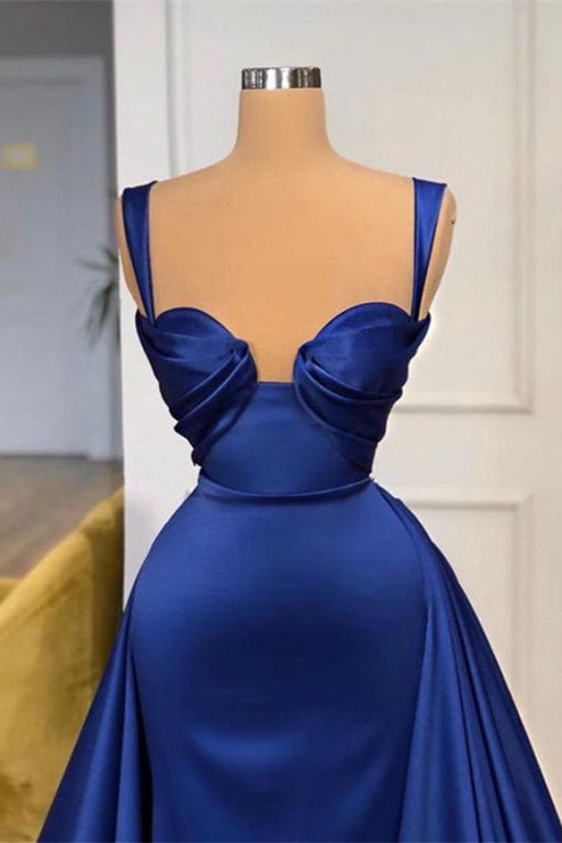 Royal Blue Mermaid Prom Dress With Removable Train