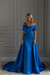 Royal Blue Off-The-Shoulder Mermaid Prom Dress with Ruffles