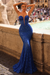 Royal Blue Sexy Sleeveless Deep V-Neck Mermaid Beaded Appliques Lace Prom Dress