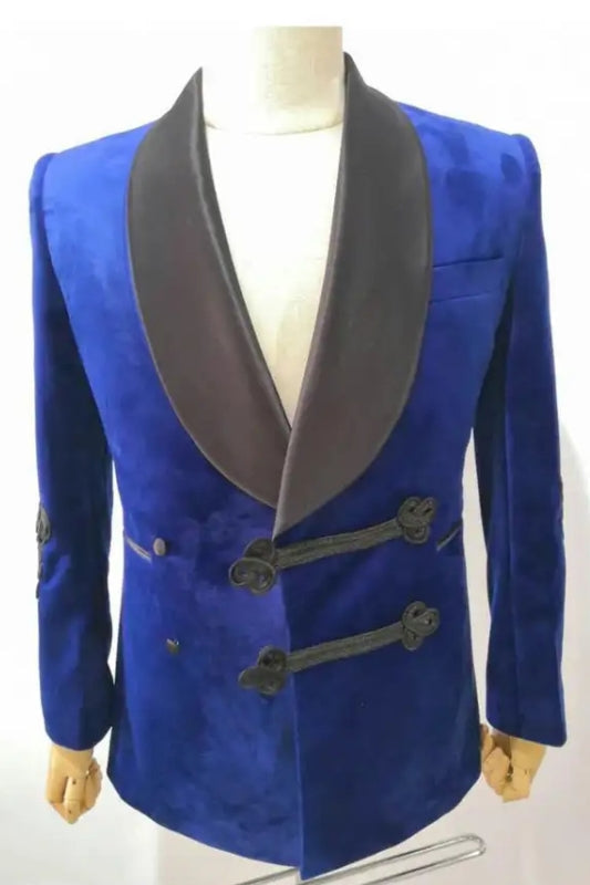 Royal Blue 2 Piece Notched Lapel Wedding Suit