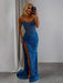 Strapless Sweetheart Sequins Bodycon Prom Dress with Beading