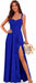 Women's Chiffon Bridesmaid Dresses Long Evening Formal Gown with Slit