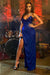 Royal Blue Sweetheart Evening Dress with Pleated Slit - Perfect for Prom!