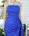 Royal Blue Sweetheart Long Prom Dress with Slit and Pleated Sleeveless Design