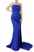 Royal Blue Sweetheart Long Prom Dress with Slit and Pleated Sleeveless Design