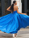 Royal Blue V-Neck Long Evening Dress