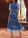 Royal Blue Scoop Neck Lace Embroidery Mother of the Bride Dresses Floral