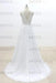 Ruffle V-neck Appliques Tulle A-line Wedding Dress - Wedding Dresses